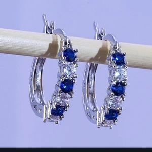 New!! Sapphire Hoops